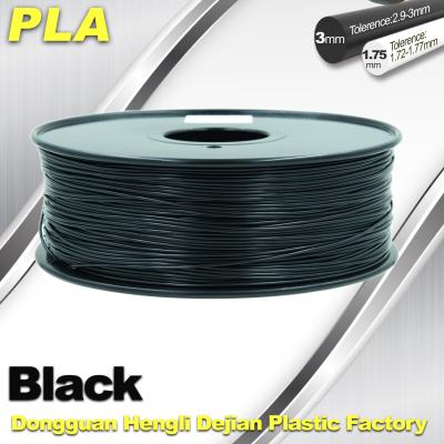 Filamento preto 1.75mm/3.0mm da impressora do PLA 3d 1,0 quilogramas/rolo