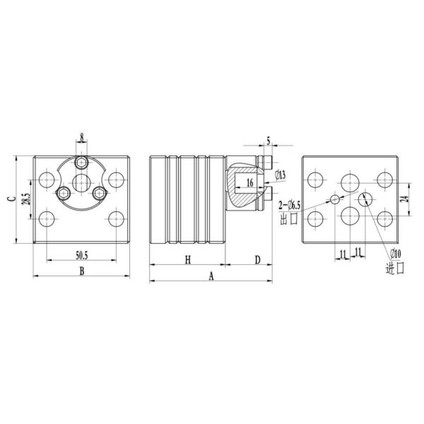 1 Inlet 2 Outlets Spinning Metering Pump for Pet Nylon Filament Spinning