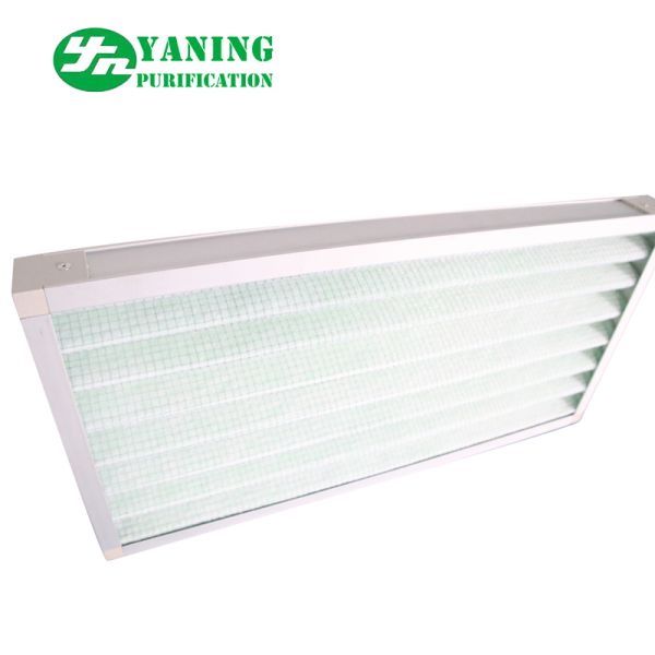 Tipo liso filtros de ar verdes do saco com metal tomado partido dobro Mesh Folding