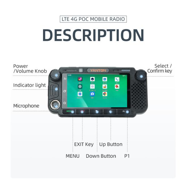 YANTON TM-7600 Professional 4G LTE PTT Radio with GPS and IP Network for Mobile Car Communication