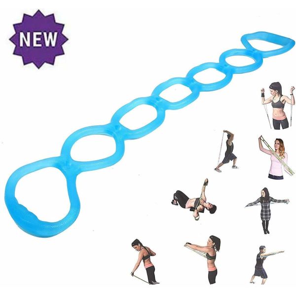 Silicone 7 Ring Stretch And Resistance Exercise Band Fitness Home Gym Physical Therapy Band