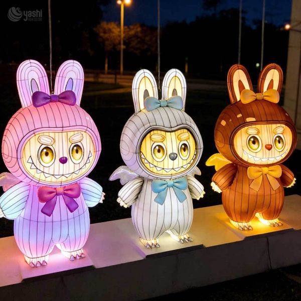 Cute Labubu Style Rabbit LED Lantern Waterproof Outdoor Festival Decoration Light for Christmas & Light Show