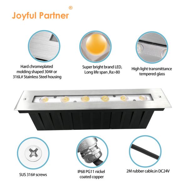 Outdoor  Swimming Linear Light stainless steel#316 6x3W RGB3IN1 LED With Mounting Support