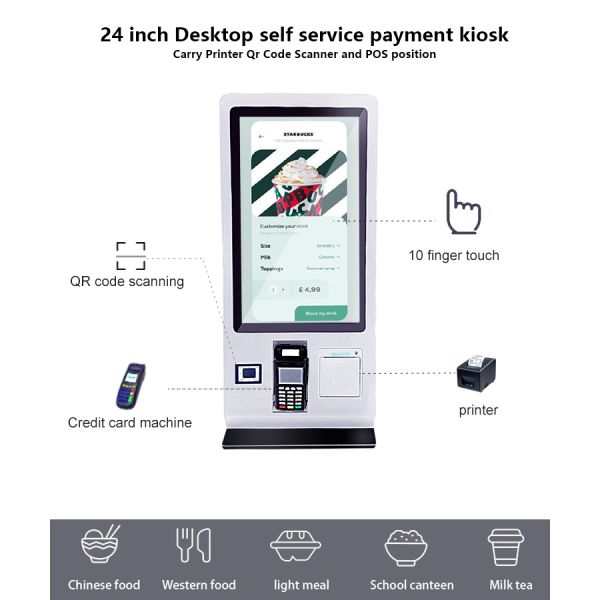 Поддержка WIFI киоска оплаты экрана Lcd касания Quickpay приказывая