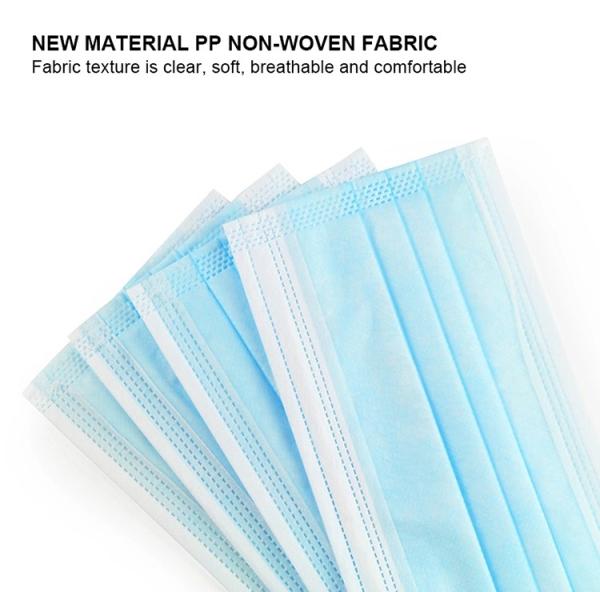 Antibacterial 3.2g Meltblown Filter 3 Ply Disposable Mask