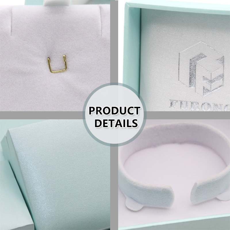High End Sky Blue Plastic Paper Luxury Jewelry Box Customized Luxury Earring Gift Box