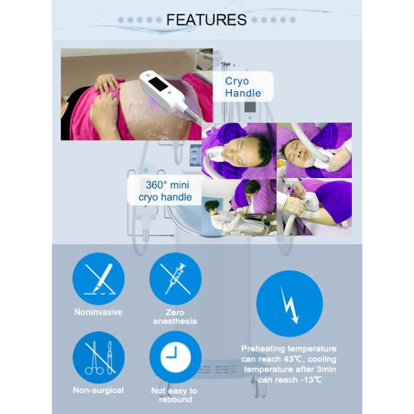 Best Cryolipolysis For Fat Reduction And Body Contouring - 5 Cryo Handles For Abdomen, Arms And Thighs, Double Chin