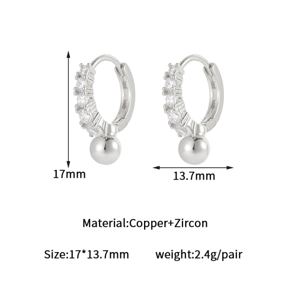 Wholesale 14k Gold Plated Willow Nail Ear Buckle Zircon Earrings Simple Light Luxury Niche Design Bow Jewelry Hoop Earring