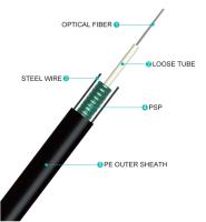 Cabo de fibra ótica preto blindado do único modo da costa de GYXTW 8 para o uso exterior