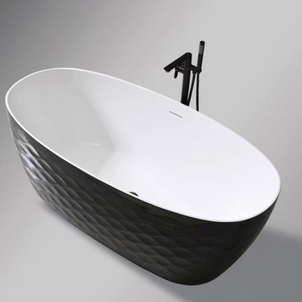 Household Acrylic Black Corner Bathtub Stand Alone Stain Resistant OEM