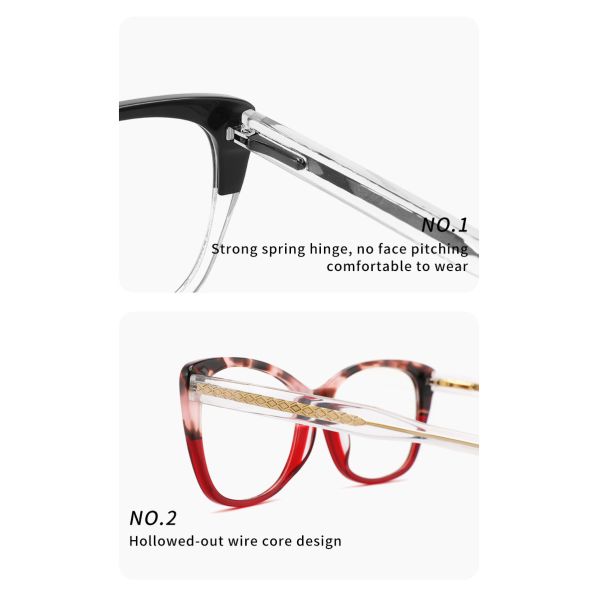 CE de luxe de Cat Eye Optical en verre de cadre d'acétate de femmes approuvé