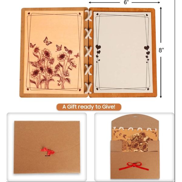 Carte en bois de tournesol avec un design unique pour un anniversaire de mariage Carte d'anniversaire joyeux Carte de voeux en bois pour montrer votre gratitude