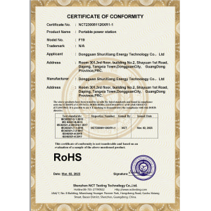 Guangdong Shunxiang Energy Technology Co., Ltd. Certifications
