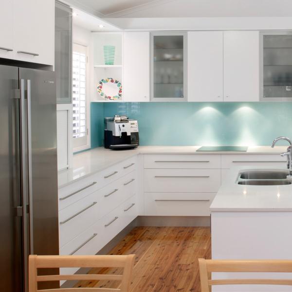 Modern Design Kitchen Pure White Flat-panel Lacquer Kitchen Cabinets For Villa