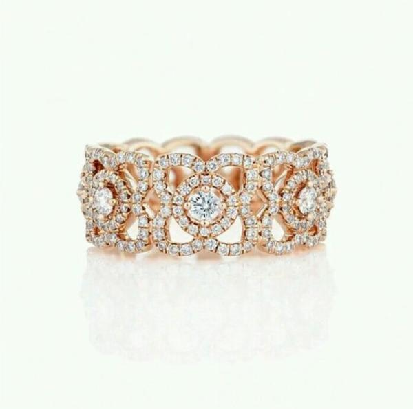  Diamond Ring Enchanted Lotus 18K White Gold Ring with Natural Diamonds J1FK02Z00W