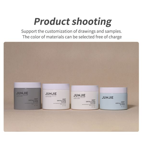 Impresión en serigrafía 80-200g Envase grande crema de exfoliación para el cuerpo crema de mantequilla ecológica frascos de pared doble frascos de plástico anchos