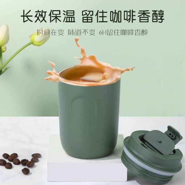 Stainless Steel Coffee Cup Travel Mug Double Wall Vacuum Cup Reusable Tumbler Cup For Car Thermos With Lid For Keep Hot/Ice Coffee