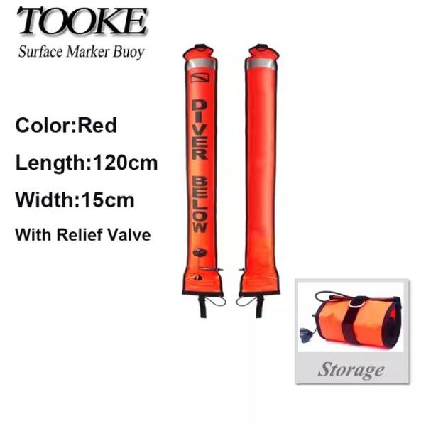 120CM Nylon Floating Scuba Inflatable Signal Tube For Underwater Emergency Signaling