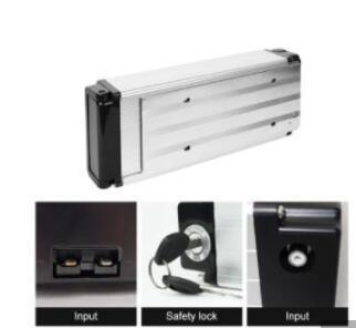48V 250W 500W Electric Bike Battery In Frame Silver Rear Rack Rechargeable