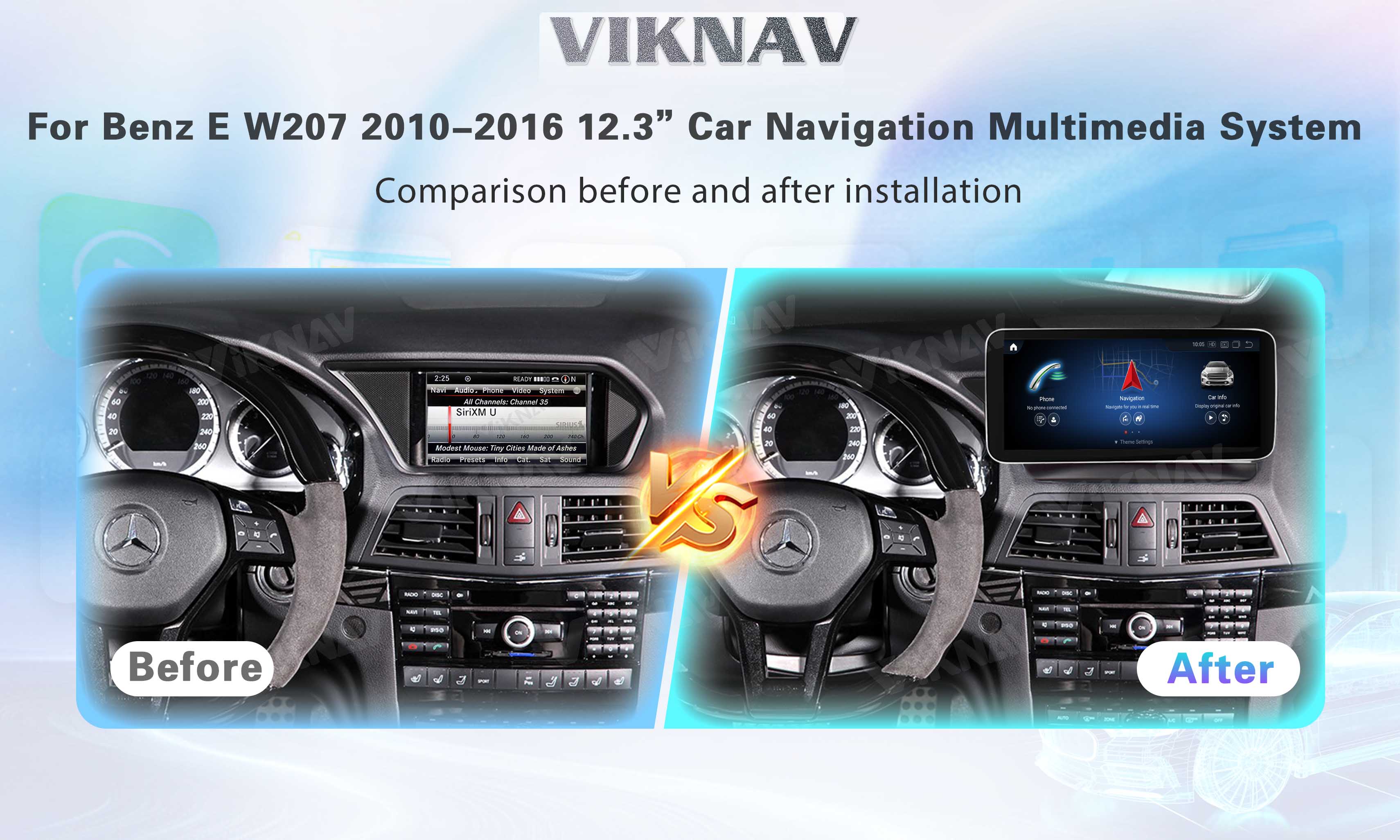 Viknav 12.3 дюймовое авторадио Android для Mercedes Benz E W207 2010-2016 GPS навигация DVD мультимедийный проигрыватель ((NTG4.5)