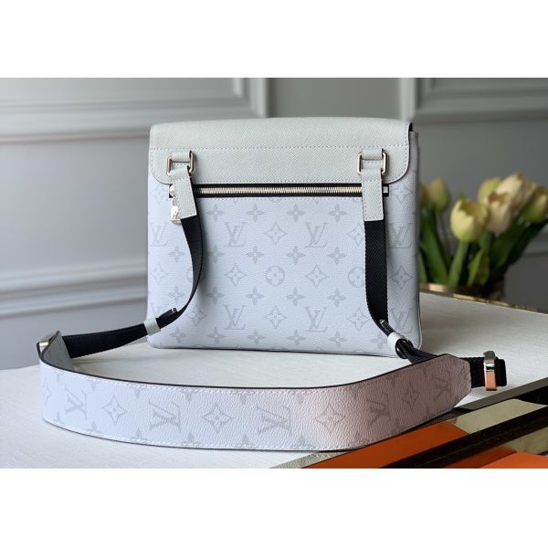 Leather Message Tote Ladies White Cross Body Bag Monogram Eclipse