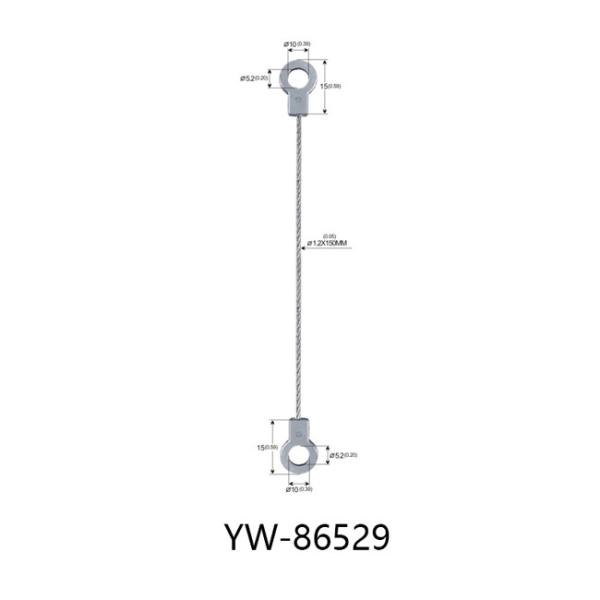 Assembly Stainless Steel Wire Rope Slings With Double Eyelet At The Ends YW86525