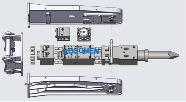Martillo hidráulico del triturador del excavador de la larga vida/triturador concreto hidráulico
