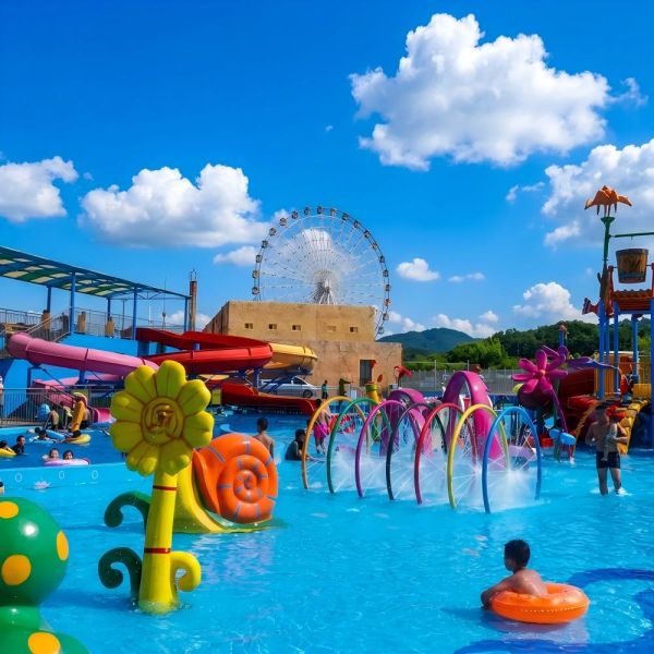 Interactive Flower Apple House Rainbow Splash Pad Equipment For Children Pool Water Park With CE Certificate