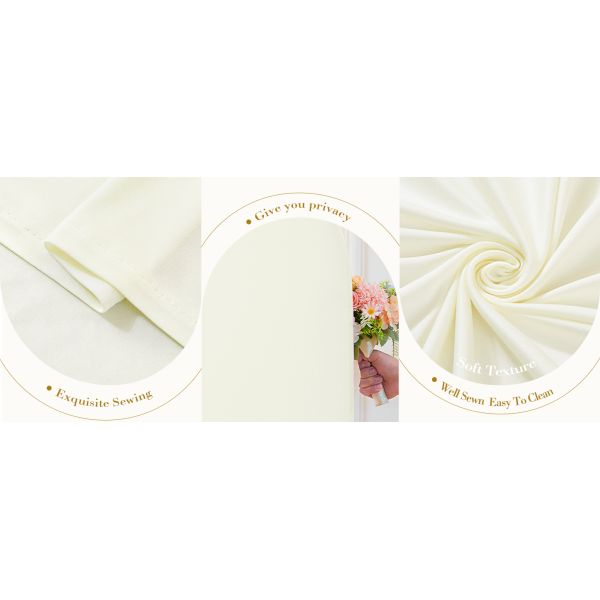 3 Piece Ivory Arch Covers ,Spandex Arch Backdrop Cover for Wedding、 Baby Shower 、Birthday Party 