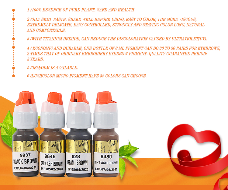 Самый лучший микро- постоянный пигмент 8ml/бутылка чернил татуировки брови состава