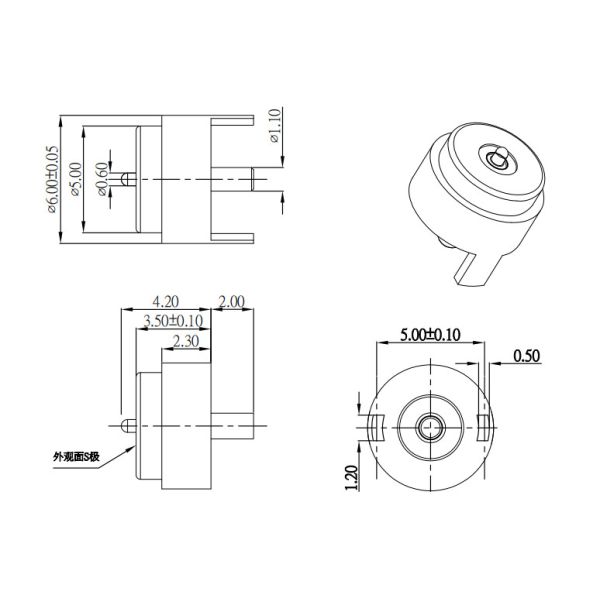 OD5.0mm Conector magnético redondo DC 12V 1A Conector femenino masculino