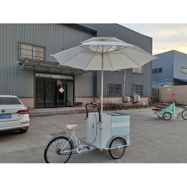 214*83*240cm Commercial Coffee Bike for Hot Drinks and Tea Stainless Steel Tricycle