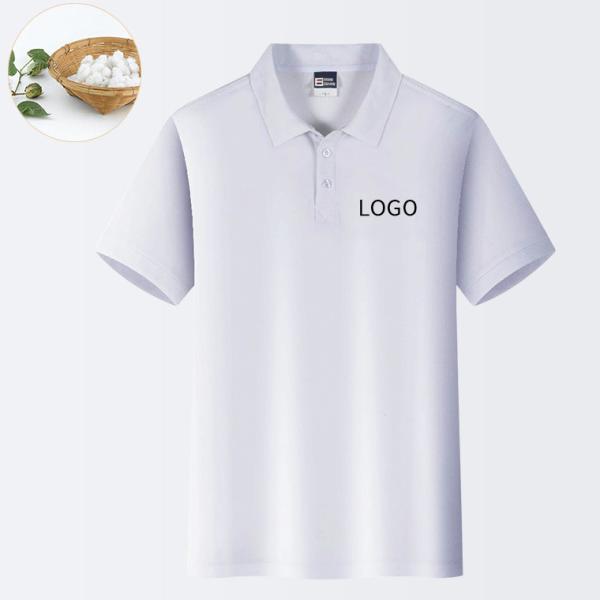 T-shirt de polo de luxo para uniformes de escritório personalizados em algodão de algodão