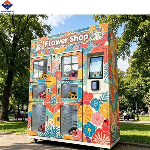 Winnsen 19 Inch LCD Flower Vending Machine with Remote Cloud Platform and Double Transparent Glass Door