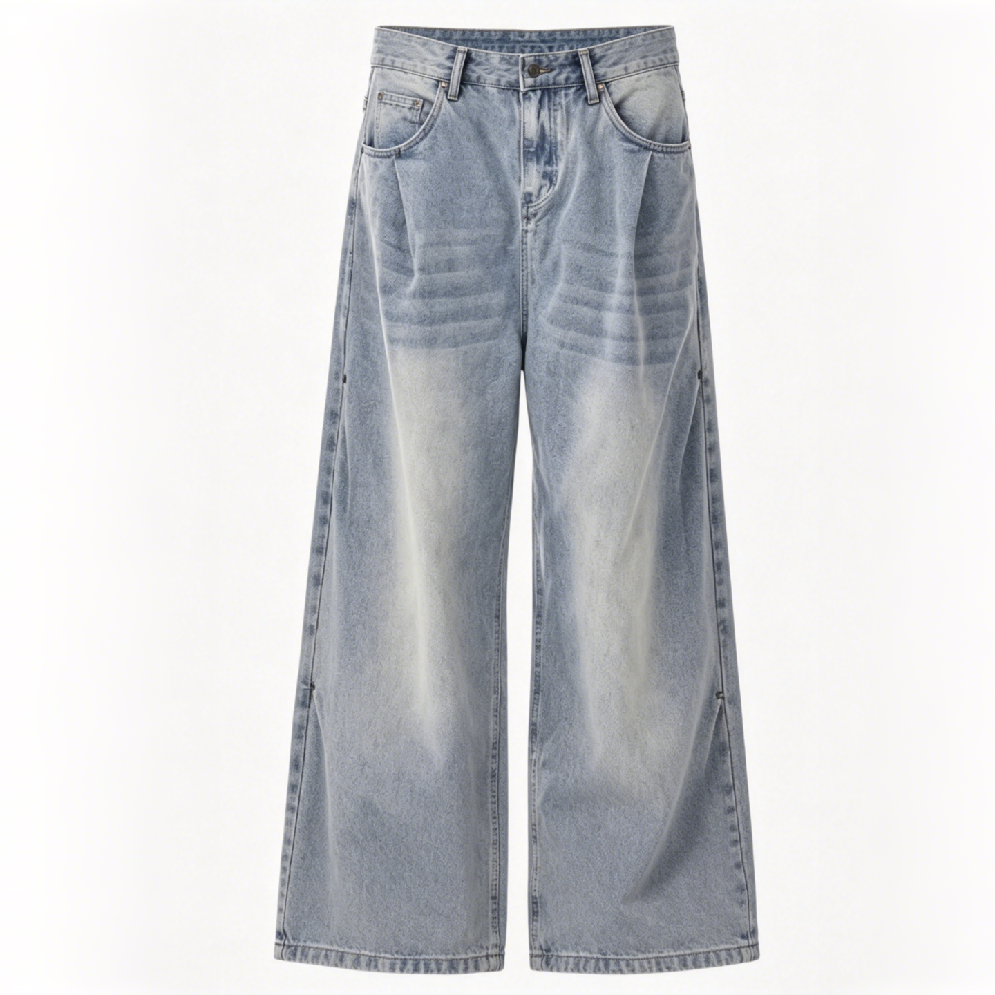 Light Wash Men's Jeans Straight Baggy Light Wash Jeans Wide Leg