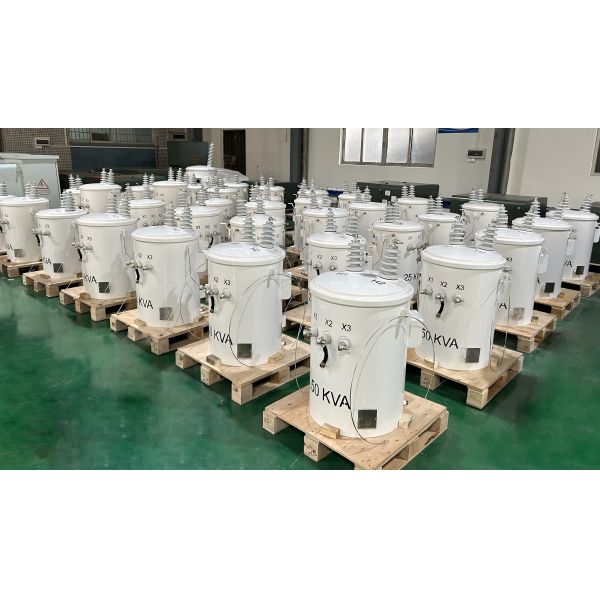 50kva Pole Mounted Transformer 12.47kv To 277v Oil Filled Distribution Electric Pole Transformer UL Listed