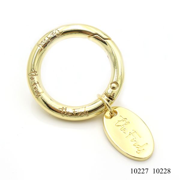 Oval Engraved Metal Key Tags Purse Metal Logo Charms Corrosion Resistant