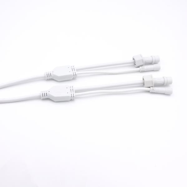 Outdoor LED Light PVC Waterproof Y Connector IP68 2 Core Cable Connector