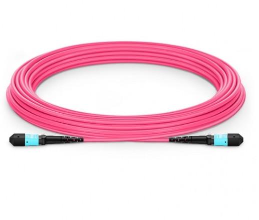 Pink OM4 MTP MPO Fiber Cable Multimode 24-144 Fibers Senko