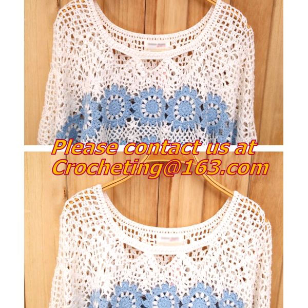 Crocheted Lace Women Shirts For Dress Cover Up Casual Wearing Summer 2015 new Pull over