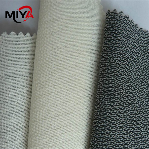 Polyester Viscose Warp Knitted Fusible Interlining Weft Insert PES Coating