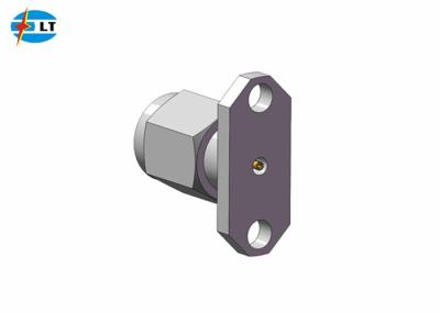 os furos retos masculinos do conector 50ohm 2 de 2.4mm flangeiam parafuso no conector