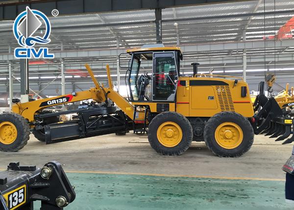 White / Yellow 11000KG Motor Grader 136HP Engine Tractive Force 61.3KN CVGR135 Grader  Road Machinery