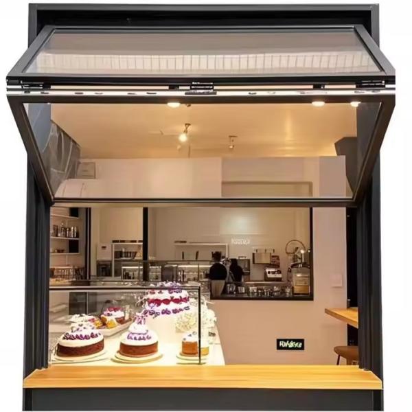 Aluminum Fold Up Windows with Sound Insulation Double Glazing and Solid Tempered Glass