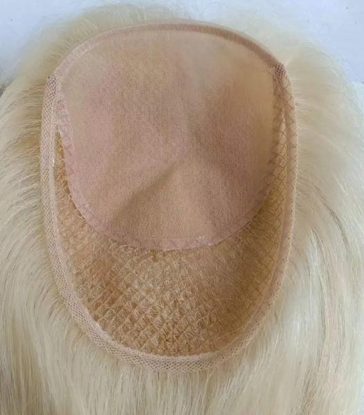 High Quality Natural Long Brown Integration Fishnet Base Virgin Multi Parting Hand Tied Human Hair Topper For Woman