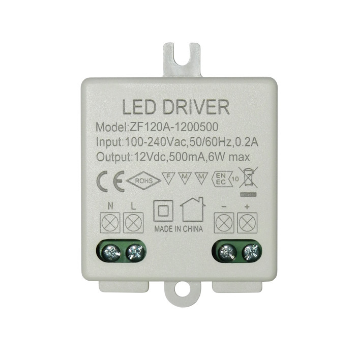 110V-240VAC 50/60HZ LED Driver Plastic Shell 6W LED Constant Voltage Power Supply 12V 0.5A Driver Output Type Single Phase