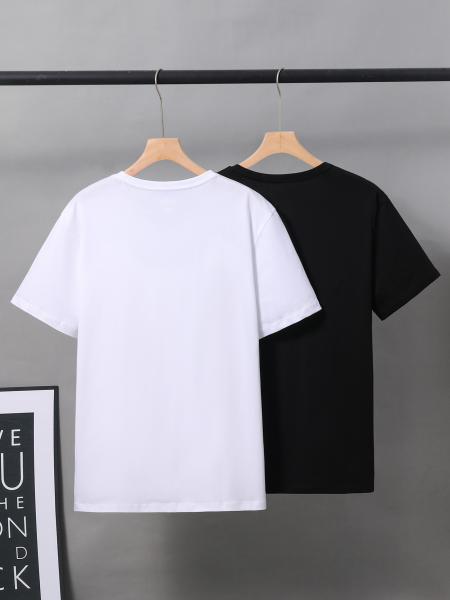 V Neck Collar Cotton Children T Shirts Summer Knitted 180gsm
