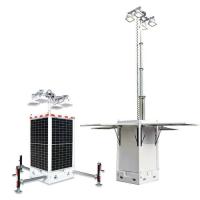 Cuboide Unidade Móvel Cctv Solar Light Tower com 4 * 50W LED 4 * 300W painéis solares