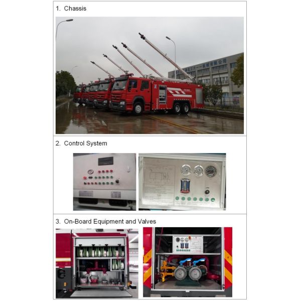 18 Meter Water Fire Engine , 6x4 336KW Heavy Rescue Vehicle With 10000L Water Capacity