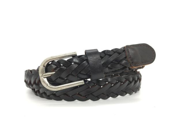 Lady Braided Woven Thin Leather Belt For Jeans Skinny Vintage BRACHI